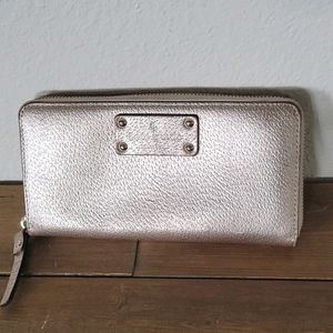 Kate spade champagne metallic wallet